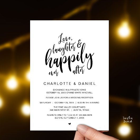 Invitation Mariage Moderne Rustique Script Pour Toujours Heur