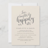 Invitation Mariage Moderne Rustique Script Pour Toujours Heur (Devant)