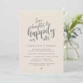 Invitation Mariage Moderne Rustique Script Pour Toujours Heur (Debout devant)