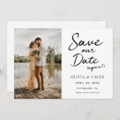 Invitation Mariage moderne Sauvez notre date à nouveau (Devant / Derrière)