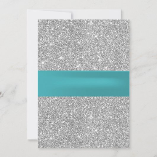 Invitation Mariage moderne Silver Turquoise Starfish Beach (Dos)
