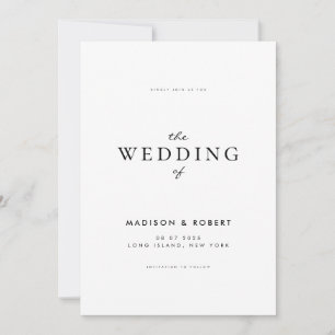 Invitation Mariage moderne simple