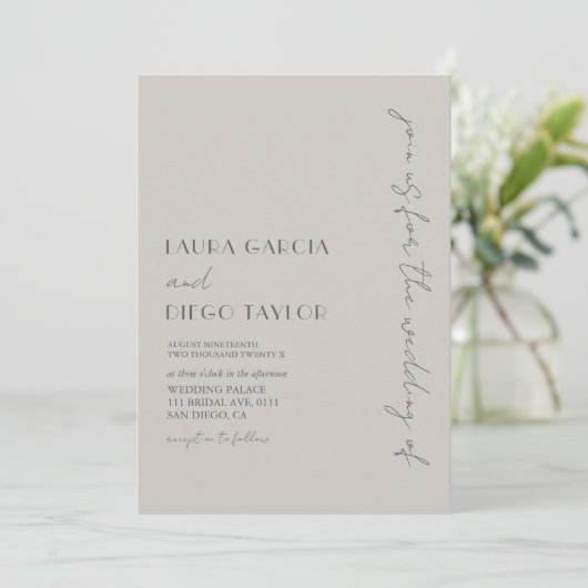 Invitation Mariage moderne simple (Debout devant)