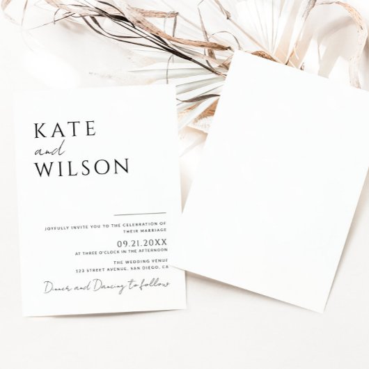 Invitation Mariage moderne simple