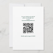 Invitation Mariage moderne simple blanc et vert avec code QR (Dos)