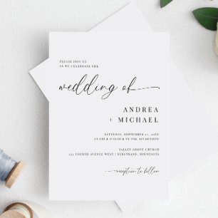 Invitation Mariage Moderne Simple Calligraphie Élégante