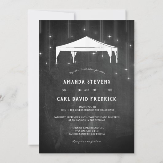 Invitation Mariage moderne simple du soir (Devant)