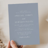Invitation Mariage moderne simple Dusty Blue