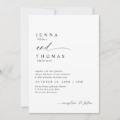 Invitation Mariage Moderne Simple Élégant Script (Devant)