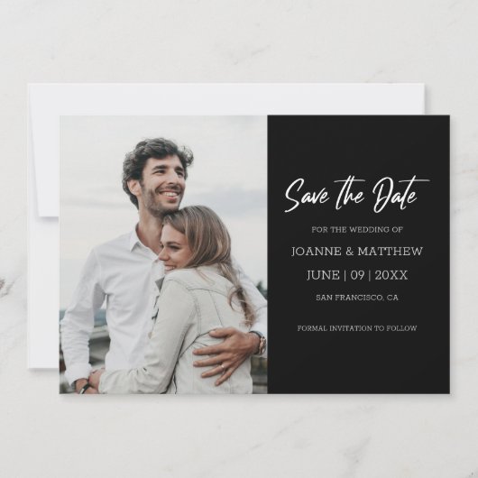 Invitation Mariage Moderne Simple Enregistrer La Date Code QR (Devant)