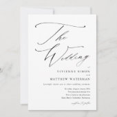Invitation Mariage Moderne Simple Noir et Blanc (Devant)