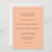 Invitation Mariage moderne simple Peach Fuzz (Devant)