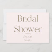 Invitation Mariage Moderne & Simple Rose et Or Shower (Devant)