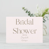 Invitation Mariage Moderne & Simple Rose et Or Shower (Debout devant)