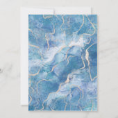 Invitation Mariage moderne Sky Blue Gold Agate (Dos)