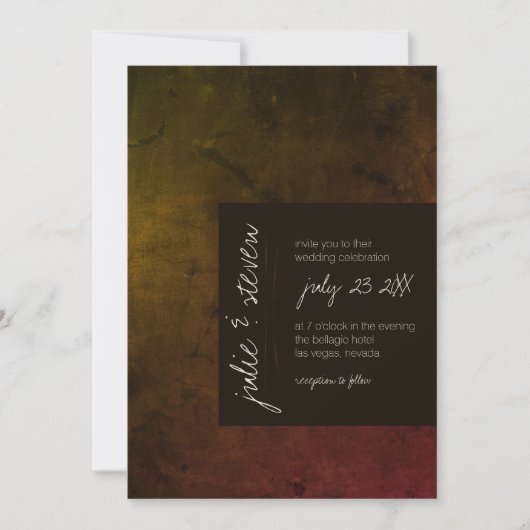 Invitation Mariage Moderne Sombre Automnal (Devant)