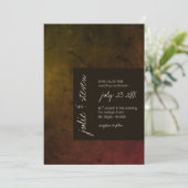 Invitation Mariage Moderne Sombre Automnal (Debout devant)