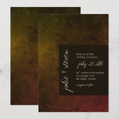 Invitation Mariage Moderne Sombre Automnal (Devant / Derrière)