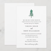 Invitation Mariage Moderne sous un Pin Rustique (Devant / Derrière)