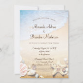 Invitation Mariage moderne Starfish Ocean Plage tropicale (Devant)