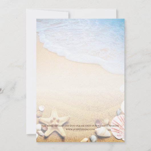 Invitation Mariage moderne Starfish Ocean Plage tropicale (Dos)
