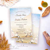 Invitation Mariage moderne Starfish Ocean Plage tropicale