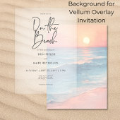 Invitation Mariage moderne Sunset Beach Arrière - plan Vellum