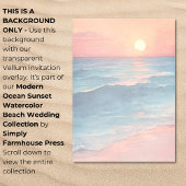 Invitation Mariage moderne Sunset Beach Arrière - plan Vellum