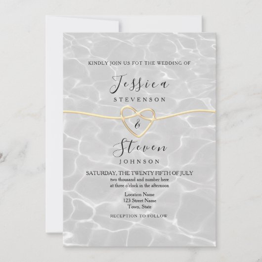 Invitation Mariage Moderne sur la Plage (Devant)
