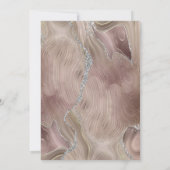Invitation Mariage Moderne Taupe Agate Argent (Dos)