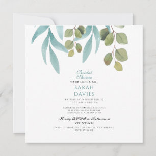 Invitation Mariage Moderne Teal Feuillage Carré