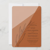 Invitation Mariage moderne Terra Cotta (Devant)