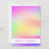 Invitation Mariage Moderne Tie Dye Multi Couleurs (Dos)