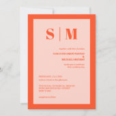 Invitation Mariage Moderne Tons Terre Orange Rose (Devant)