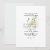 Invitation Mariage Moderne Tournesol Éteint Sage Clair (Devant / Derrière)