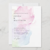 Invitation Mariage moderne transparent en soie (Devant)