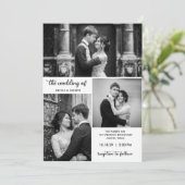 Invitation Mariage Moderne Trois Photos (Debout devant)