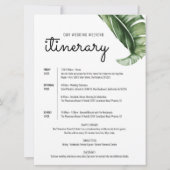Invitation Mariage moderne tropical Bienvenue Lettre & Itinér (Dos)