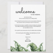 Invitation Mariage moderne tropical Bienvenue Lettre & Itinér (Devant)