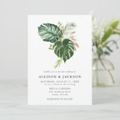 Invitation Mariage Moderne Tropical Or (Debout devant)