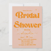 Invitation Mariage Moderne Tropical Orange Vibrant (Devant)