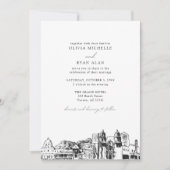 Invitation Mariage moderne Tucson Skyline noir et blanc (Devant)