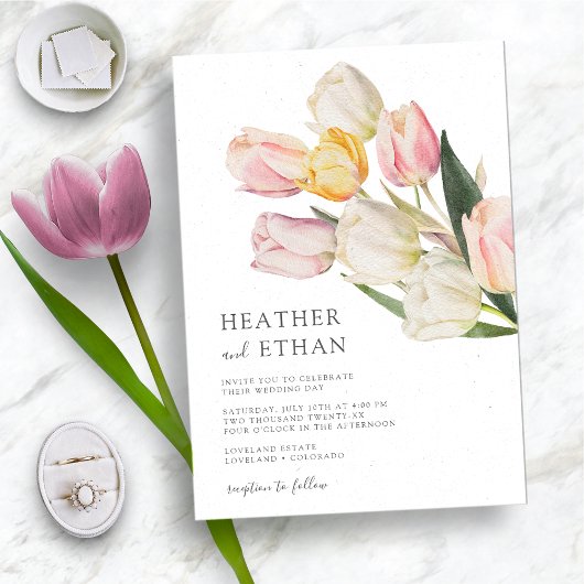 Invitation Mariage Moderne Tulipe