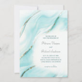 Invitation Mariage moderne Turquoise Agate Inv. (Devant)
