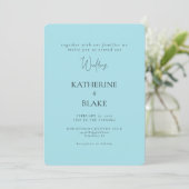 Invitation Mariage Moderne Turquoise Arrondi (Debout devant)