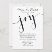 Invitation Mariage, Moderne, Typographie, Écriture, Invitatio (Devant)