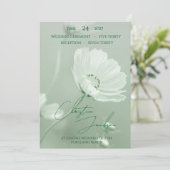 Invitation Mariage Moderne Typographie Script Floral Douce Me (Debout devant)
