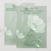 Invitation Mariage Moderne Typographie Script Floral Douce Me (Devant / Derrière)