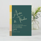 Invitation Mariage Moderne Vert Émeraude (Debout devant)
