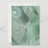 Invitation Mariage Moderne Vert Sauge Agate Argentée (Dos)